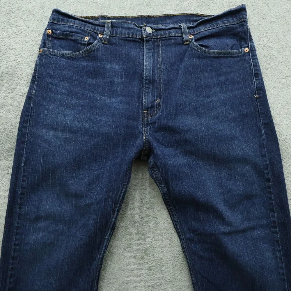 Levi's Jeans Mens 38x29 Blue 505 Straight Regular Fit Denim Dark Wash